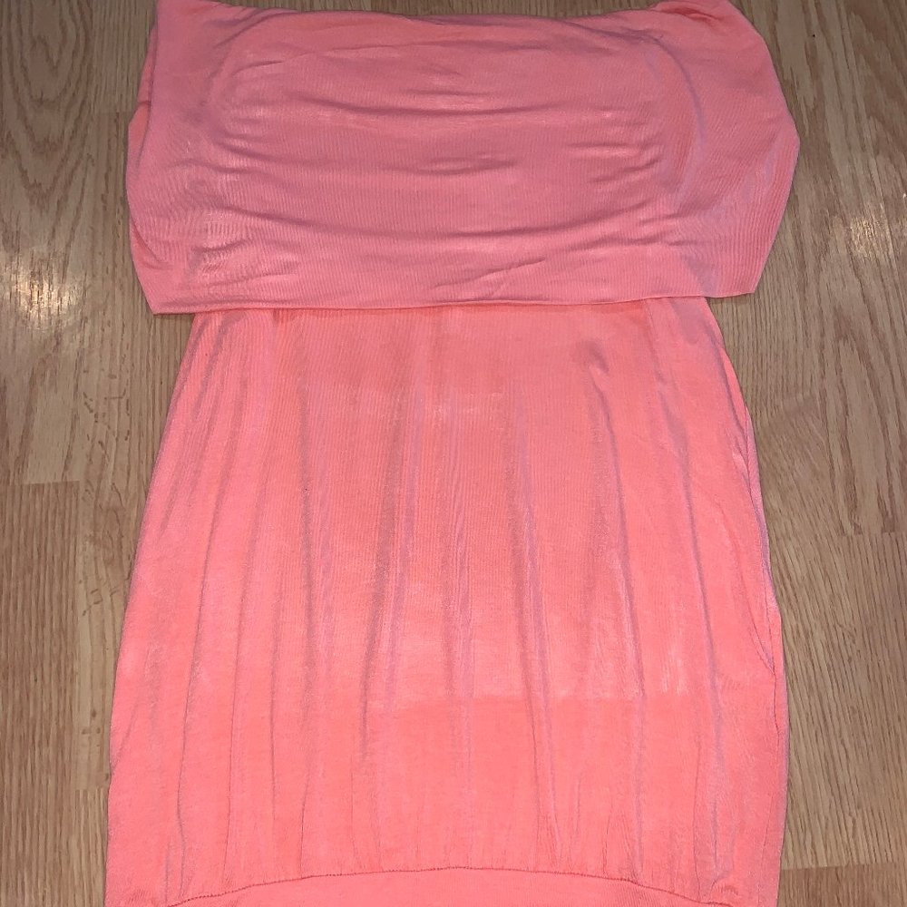 Pink off the shoulder stretchy top